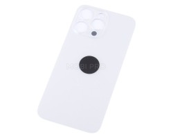 Задняя крышка для iPhone 14 Pro Max Белый  (стекло, широкий вырез под камеру, логотип) - Премиум