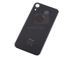 Задняя крышка для iPhone Xr Черный (стекло, широкий вырез под камеру, логотип) - Премиум