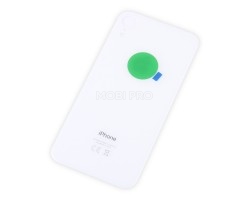Задняя крышка для iPhone Xr Белый (стекло, широкий вырез под камеру, логотип) - Премиум