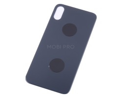 Задняя крышка для iPhone Xs Серый (стекло, широкий вырез под камеру, логотип)