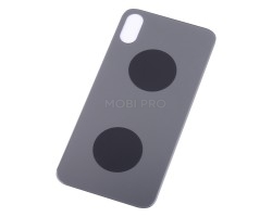 Задняя крышка для iPhone X Серый (стекло, широкий вырез под камеру, логотип)