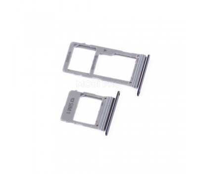 Контейнер SIM+MicroSD для Samsung A530F (A8 2018) (комплект 2 шт.) Черный