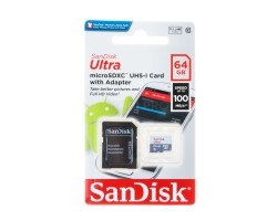 Карта памяти MicroSDHC 64GB Class 10 SanDisk Ultra Light UHS-I 100MB/s + SD адаптер