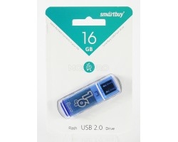 USB-флеш (USB 2.0) 16GB Smartbuy Glossy Синий