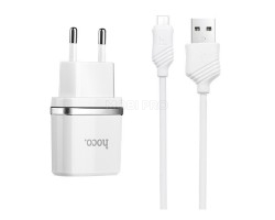 Сетевое зарядное устройство USB Hoco C11 (5W, кабель MicroUSB) Белый