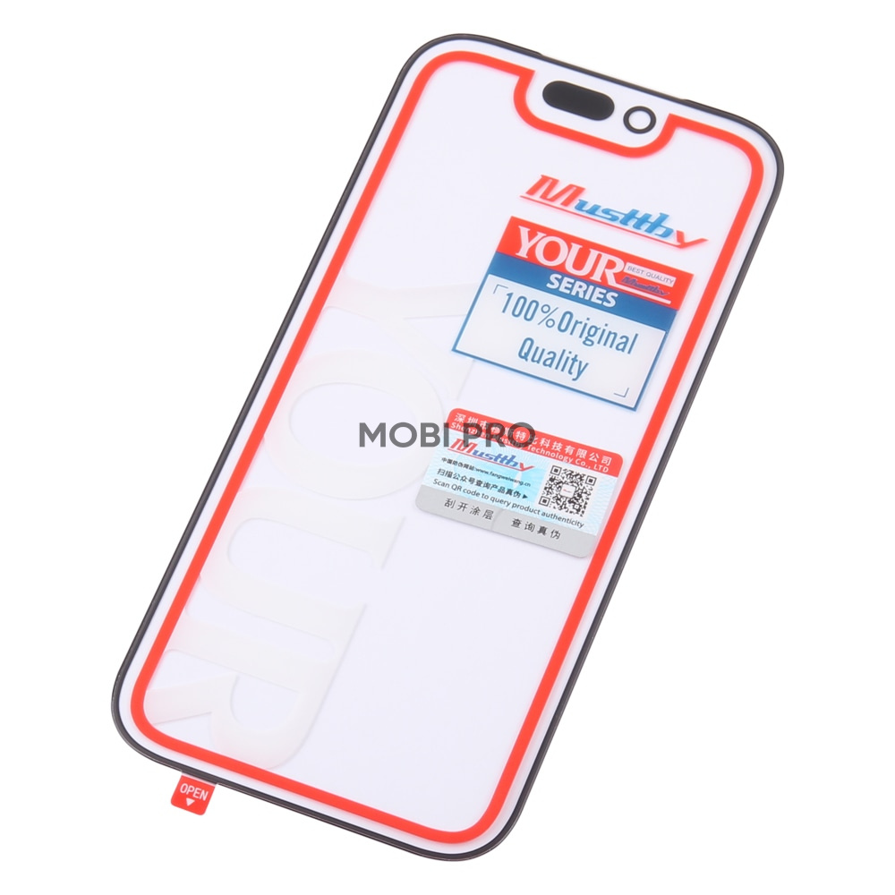 Стекло для переклейки MUSTTBY iPhone 17 Pro в сборе с OCA 100% Черный
