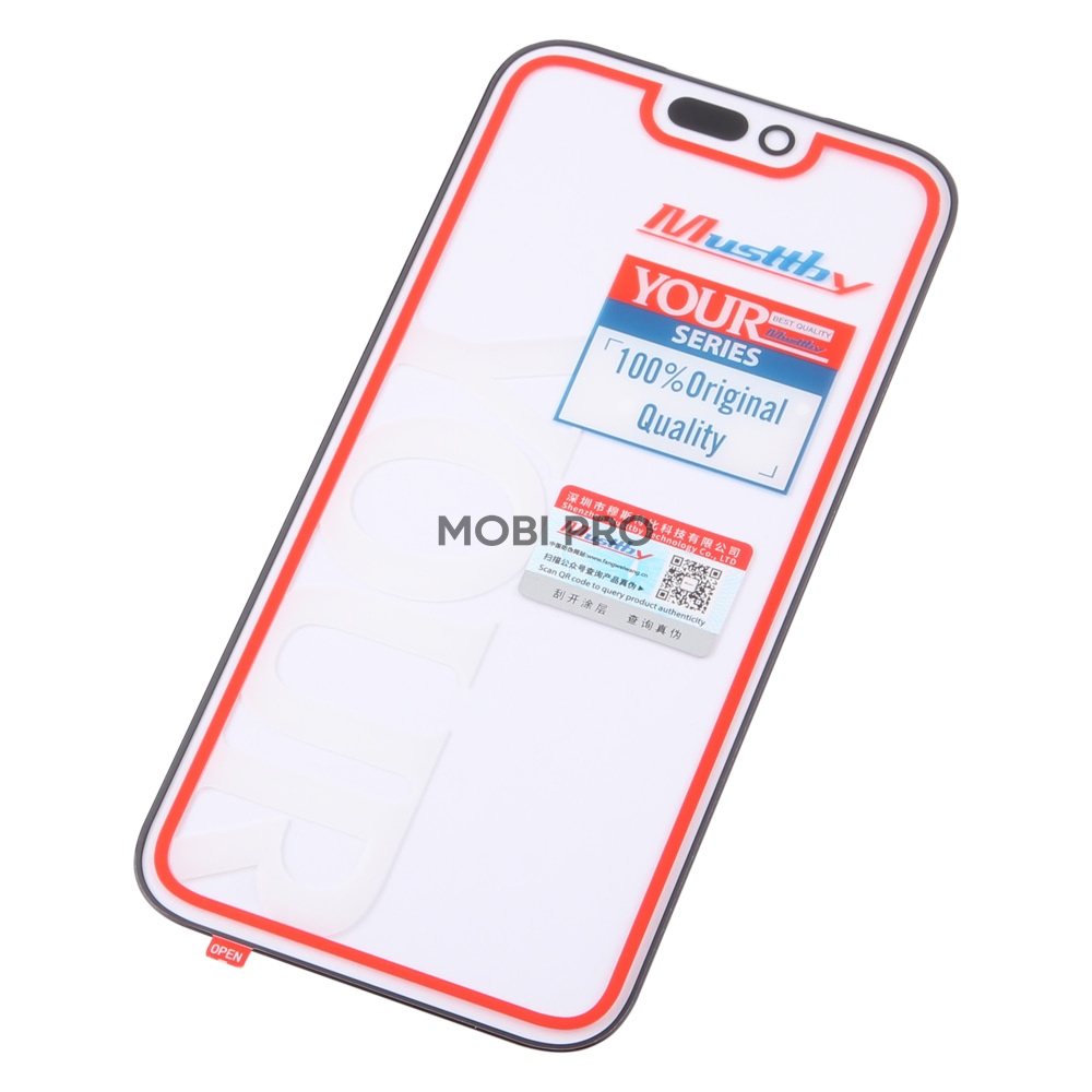 Стекло для переклейки MUSTTBY iPhone 17 Pro Max в сборе с OCA 100% Черный
