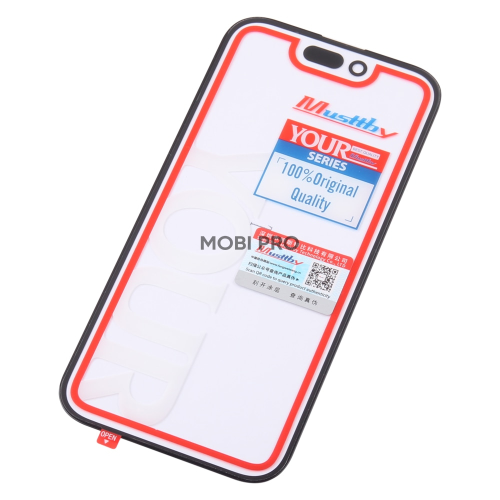 Стекло для переклейки MUSTTBY iPhone 16 в сборе с OCA 100% Черный