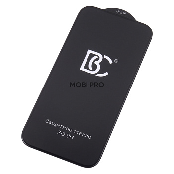 Защитное стекло "Премиум" для iPhone 15 Pro Черный (Закалённое+, полное покрытие)