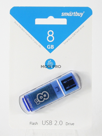 USB-флеш (USB 2.0) 8GB Smartbuy Glossy Синий