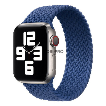 Ремешок - ApW14 для "Apple Watch 42/44/45 mm" тканевый монобраслет S (blue)  (130673)