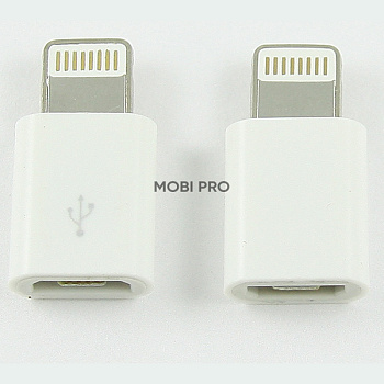 Адаптер MicroUSB - Lightning (для iPhone) (тех.упак.) Белый Адаптер MicroUSB - Lightning (для iPhone) (тех.упак.) Белый