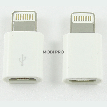 Адаптер MicroUSB - Lightning (для iPhone) (тех.упак.) Белый