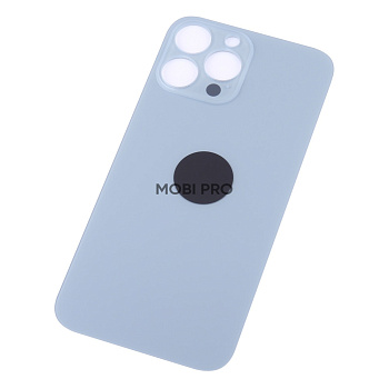 Задняя крышка для iPhone 13 Pro Max Голубой (стекло, широкий вырез под камеру, логотип) Задняя крышка для iPhone 13 Pro Max Голубой (стекло, широкий вырез под камеру, логотип)