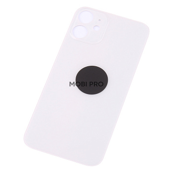 Задняя крышка для iPhone 12 mini Белый (стекло, широкий вырез под камеру, логотип) - Премиум Задняя крышка для iPhone 12 mini Белый (стекло, широкий вырез под камеру, логотип) - Премиум