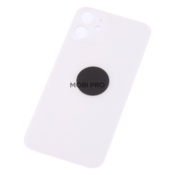 Задняя крышка для iPhone 12 mini Белый (стекло, широкий вырез под камеру, логотип) - Премиум Задняя крышка для iPhone 12 mini Белый (стекло, широкий вырез под камеру, логотип) - Премиум