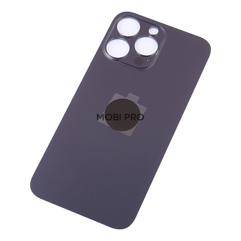 Задняя крышка для iPhone 14 Pro Max Темно-фиолетовый (стекло, широкий вырез под камеру, логотип) - Премиум Задняя крышка для iPhone 14 Pro Max Темно-фиолетовый (стекло, широкий вырез под камеру, логотип) - Премиум