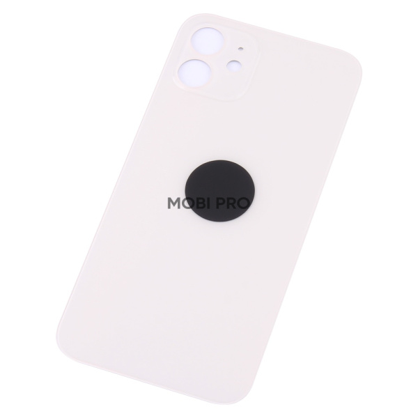 Задняя крышка для iPhone 12 Белый (стекло, широкий вырез под камеру, логотип) - Премиум Задняя крышка для iPhone 12 Белый (стекло, широкий вырез под камеру, логотип) - Премиум