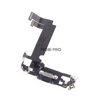 Шлейф для iPhone 12 mini на системный разъём/микрофон Черный в сборе - OR