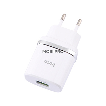 Сетевое зарядное устройство USB Hoco C12Q (18W, QС3.0, кабель Type-C) Белый