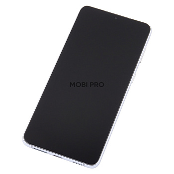 Дисплей для Samsung Galaxy S21+ (G996B) модуль с рамкой Серебро - (OLED) (Full Size)