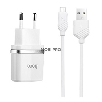 Сетевое зарядное устройство USB Hoco C11 (5W, кабель MicroUSB) Белый Сетевое зарядное устройство USB Hoco C11 (5W, кабель MicroUSB) Белый