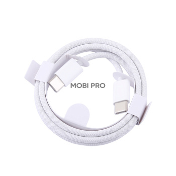 Кабель Type-C - Type-C (PD) для iPhone 15/15 Plus/15 Pro/15 Pro Max (оплетка нейлон, тех.упак.) Белый - OR