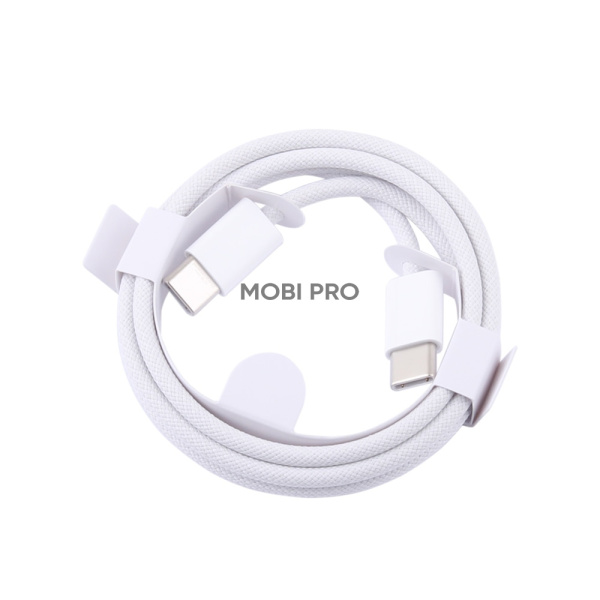 Кабель Type-C - Type-C (PD) для iPhone 15/15 Plus/15 Pro/15 Pro Max (оплетка нейлон, тех.упак.) Белый - OR