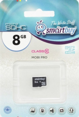 Карта флэш-памяти MicroSD  8 Гб Smart Buy без адаптера (class 10)