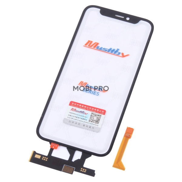 Стекло для переклейки MUSTTBY iPhone 12 mini в сборе с тачскрином и OCA без микросхемы 100% Черный