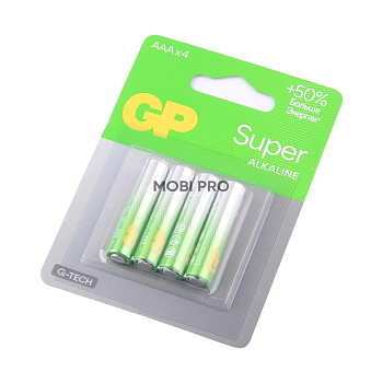 Батарейка AAA LR03 GP Super Alkaline 1.5V (4 шт. в блистере)