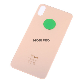 Задняя крышка для iPhone Xs Max Золото (стекло, широкий вырез под камеру, логотип) - Премиум Задняя крышка для iPhone Xs Max Золото (стекло, широкий вырез под камеру, логотип) - Премиум