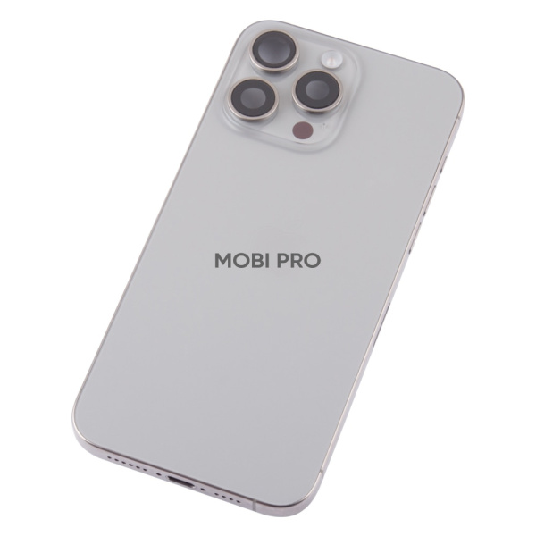 Корпус для IPhone 15 Pro Max в сборе с задней крышкой и шлейфами Natural Titan Снятый - OR Корпус для IPhone 15 Pro Max в сборе с задней крышкой и шлейфами Natural Titan Снятый - OR