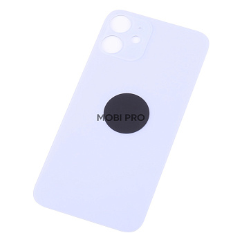 Задняя крышка для iPhone 12 mini Фиолетовый (стекло, широкий вырез под камеру, логотип) Задняя крышка для iPhone 12 mini Фиолетовый (стекло, широкий вырез под камеру, логотип)