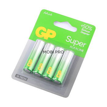 Батарейка AA LR6 GP Super Alkaline 1.5V (4 шт. в блистере)