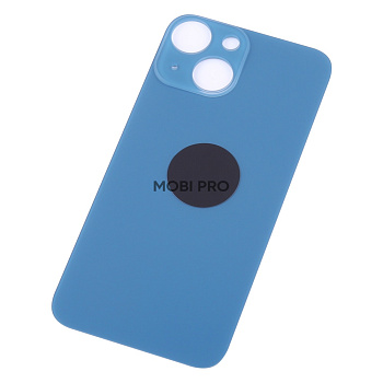Задняя крышка для iPhone 13 mini Синий (стекло, широкий вырез под камеру, логотип) Задняя крышка для iPhone 13 mini Синий (стекло, широкий вырез под камеру, логотип)