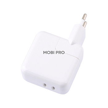 Сетевое зарядное устройство Type-C для iPhone 15/15 Plus/15 Pro/15 Pro Max/16/16 Plus/16 Pro/16 Pro Max (35W, PD, 2 порта) Белый