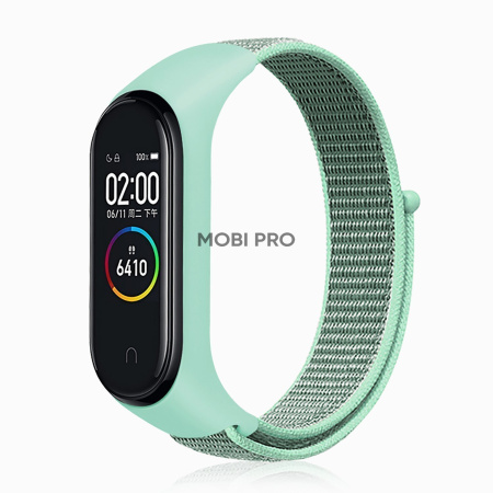 Ремешок - для "Xiaomi Mi Band 3/Mi Band 4" спортивный на липучке (light blue)