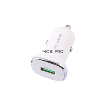 Автомобильное зарядное устройство USB Borofone BZ12A (18W, QC3.0, 1USB) Белый