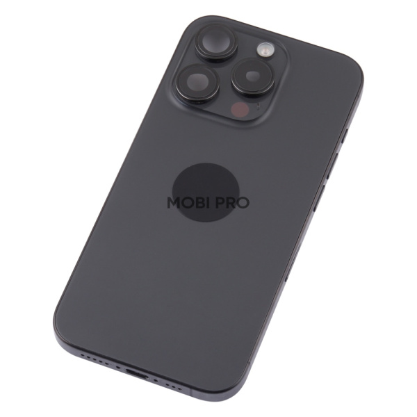 Корпус для iPhone 15 Pro в сборе с задней крышкой и шлейфами Черный Снятый - OR