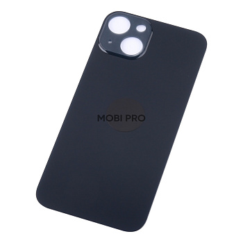 Задняя крышка для iPhone 13 Черный (стекло, широкий вырез под камеру, логотип) - Премиум Задняя крышка для iPhone 13 Черный (стекло, широкий вырез под камеру, логотип) - Премиум