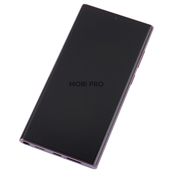 Дисплей для Samsung Galaxy S22 Ultra (S908B/S9080) модуль с рамкой Бордовый - OR (SP)