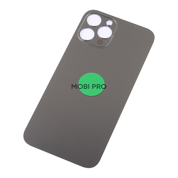 Задняя крышка для iPhone 12 Pro Max Серый (стекло, широкий вырез под камеру, логотип) - Премиум Задняя крышка для iPhone 12 Pro Max Серый (стекло, широкий вырез под камеру, логотип) - Премиум