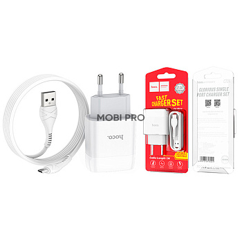Сетевое зарядное устройство USB Hoco C72A (10.5W, кабель MicroUSB) Белый Сетевое зарядное устройство USB Hoco C72A (10.5W, кабель MicroUSB) Белый