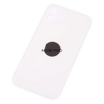 Задняя крышка для iPhone 11 Белый (стекло, широкий вырез под камеру, логотип) - Премиум Задняя крышка для iPhone 11 Белый (стекло, широкий вырез под камеру, логотип) - Премиум