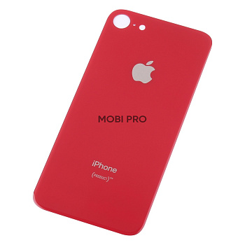 Задняя крышка для iPhone 8 Красный (стекло, широкий вырез под камеру, логотип) Задняя крышка для iPhone 8 Красный (стекло, широкий вырез под камеру, логотип)