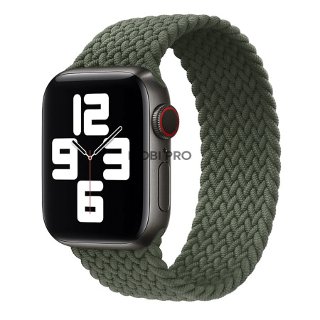 Ремешок - ApW14 для "Apple Watch 42/44/45 mm" тканевый монобраслет L (dark green)  (130664)