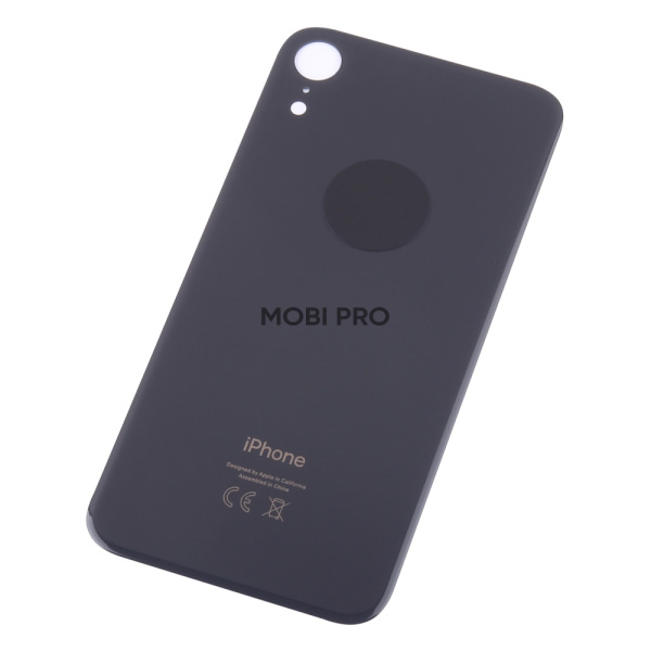Задняя крышка для iPhone Xr Черный (стекло, широкий вырез под камеру, логотип) Задняя крышка для iPhone Xr Черный (стекло, широкий вырез под камеру, логотип)