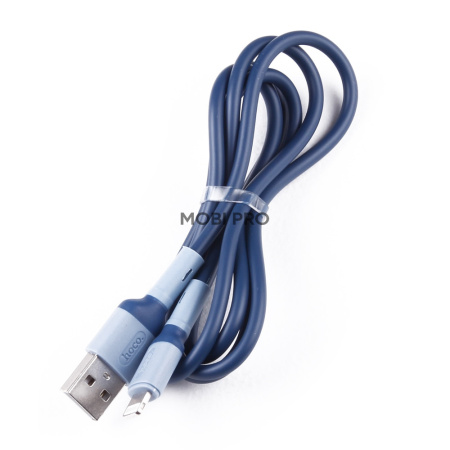 Кабель USB - Lightning (для iPhone) Hoco X65 (2.4А, силикон) Синий