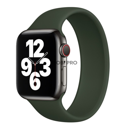 Ремешок - ApW15 для "Apple Watch 42/44/45 mm" монобраслет (150 мм) (dark green)  (125689)